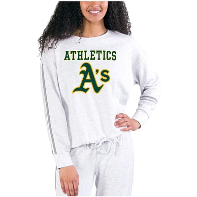 Women's Concepts Sport Cream/Gray Athletics Pendant French Terry Long Sleeve Top