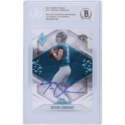 Trevor Lawrence Jacksonville Jaguars Autographed 2021 Panini Phoenix #101 Beckett Fanatics Witnessed Authenticated Rookie Card