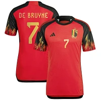 Men's adidas Kevin De Bruyne Red Belgium National Team 2022/23 Home Authentic Jersey