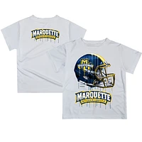 Youth White Marquette Golden Eagles Team Logo Dripping Helmet T-Shirt