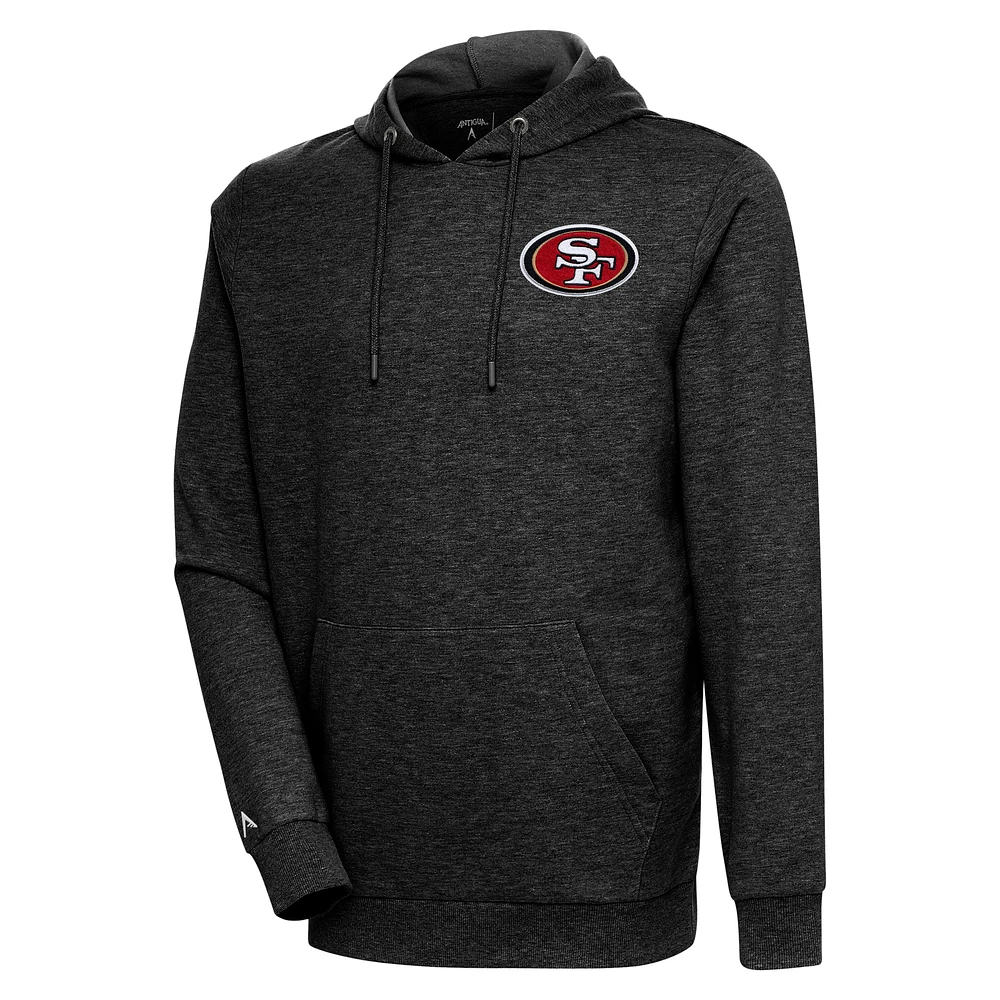 Men's Antigua Heather San Francisco 49ers Action Lightweight Pullover Hoodie