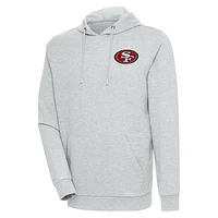 Men's Antigua Heather San Francisco 49ers Action Lightweight Pullover Hoodie