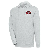Men's Antigua Heather San Francisco 49ers Action Lightweight Pullover Hoodie