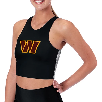 Women's Certo Black Washington Commanders Logo High Neck Midi Bra