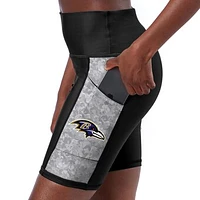 Women's Certo Black Baltimore Ravens High Waist Logo Two-Pocket Biker Shorts