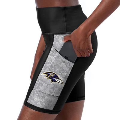 Women's Certo Black Baltimore Ravens High Waist Logo Two-Pocket Biker Shorts