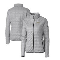 Women's Cutter & Buck Gray Purdue Boilermakers Rainier Eco Insulated Puffer Full-Zip Jacket
