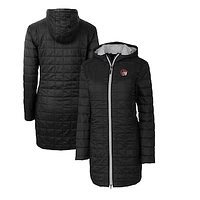 Women's Cutter & Buck Black Winston-Salem State Rams Rainier Primaloft Eco Hooded Long Coat