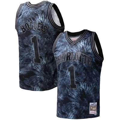Men's Mitchell & Ness Muggsy Bogues Black Charlotte Hornets Hardwood Classics 1992/93 Tie-Dye Swingman Jersey