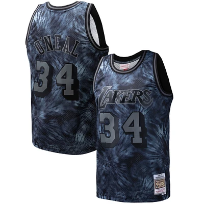 Men's Mitchell & Ness Shaquille O'Neal Black Los Angeles Lakers Hardwood Classics 1996/97 Tie-Dye Swingman Jersey
