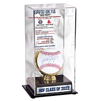 David Ortiz Boston Red Sox Autographed Baseball with Career Statistics Tall Gold Glove Display Case