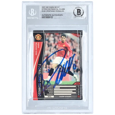 Cristiano Ronaldo Manchester United Autographed 2007-08 Panini WCCF International Clubs #143 BAS Authenticated Card