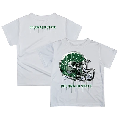 Infant White Colorado State Rams Dripping Helmet T-Shirt