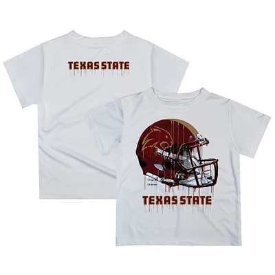 Infant White Texas State Bobcats Dripping Helmet T-Shirt