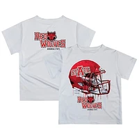 Youth White Arkansas State Red Wolves Dripping Helmet T-Shirt