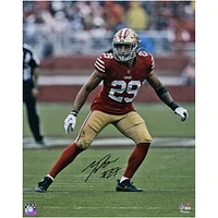 Talanoa Hufanga San Francisco 49ers Autographed 16"x 20" Scarlet Defensive Stance Photograph