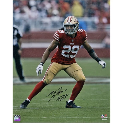 Talanoa Hufanga San Francisco 49ers Autographed 16"x 20" Scarlet Defensive Stance Photograph