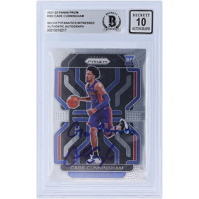 Cade Cunningham Detroit Pistons Autographed 2021-22 Panini Prizm #282 Beckett Fanatics Witnessed Authenticated 10 Rookie Card with "Go Pistons" Inscription