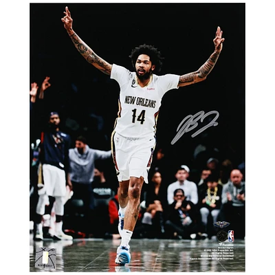 Brandon Ingram New Orleans Pelicans Autographed 8" x 10" Celebrating Three Versus Brooklyn Photograph