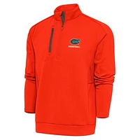 Men's Antigua Orange Florida Gators Basketball Generation Quarter-Zip Pullover Top