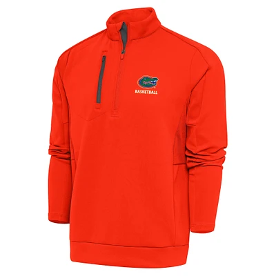 Men's Antigua Orange Florida Gators Basketball Generation Quarter-Zip Pullover Top