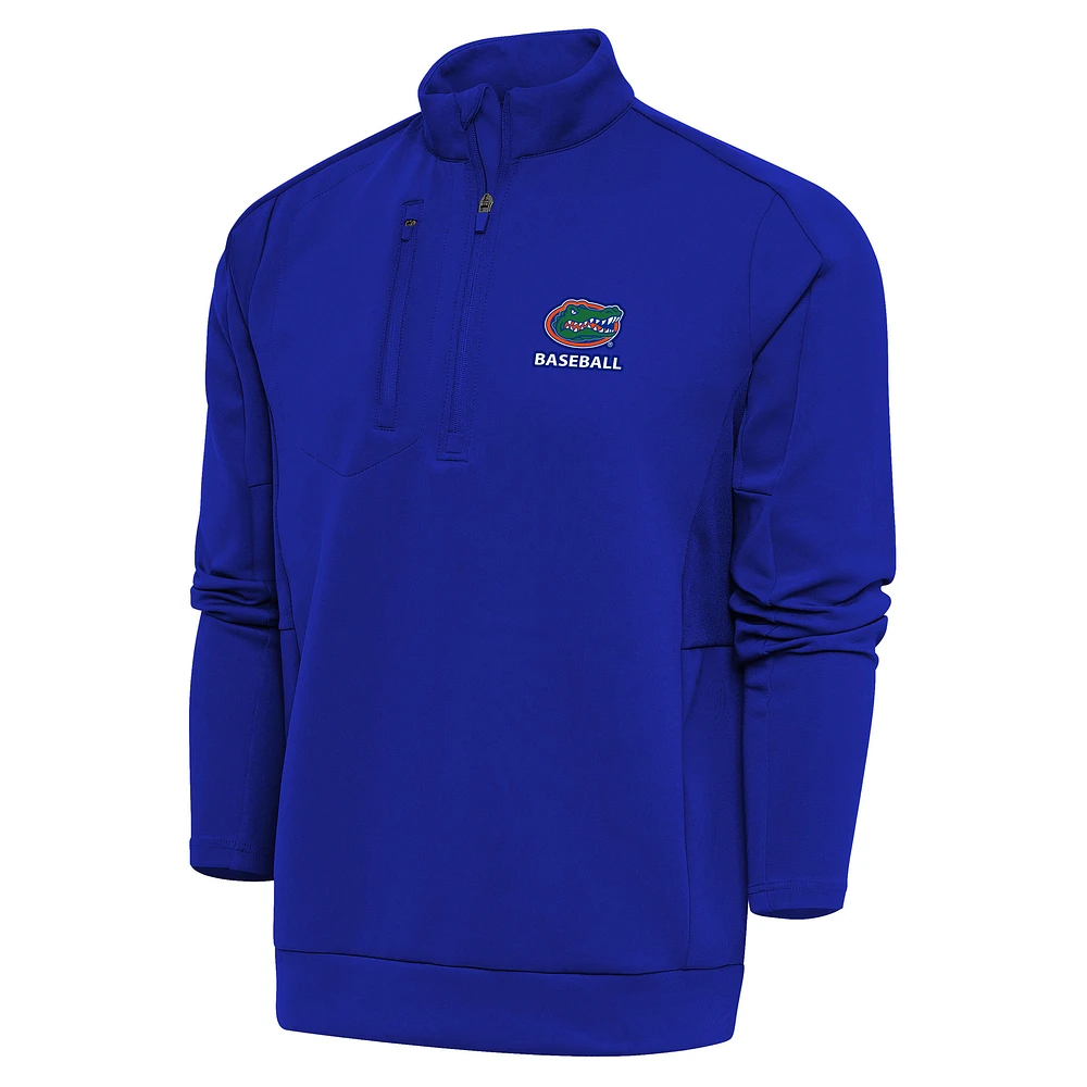 Men's Antigua Royal Florida Gators Baseball Generation Quarter-Zip Pullover Top