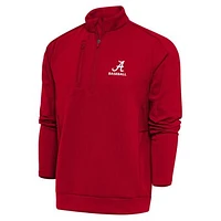 Men's Antigua Crimson Alabama Crimson Tide Baseball Big & Tall Generation Quarter-Zip Pullover Top