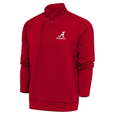 Men's Antigua Crimson Alabama Crimson Tide Baseball Big & Tall Generation Quarter-Zip Pullover Top