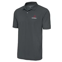 Men's Antigua Charcoal Alabama Crimson Tide Football Big & Tall Legacy Pique Polo