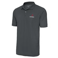 Men's Antigua Charcoal Alabama Crimson Tide Football Big & Tall Legacy Pique Polo