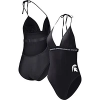 Women's G-III 4Her by Carl Banks Black Michigan State Spartans Full Count One-Piece Swimsuit