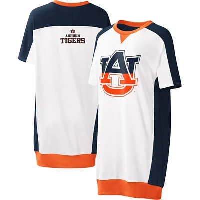 Women's G-III 4Her by Carl Banks White Auburn Tigers Home Run T-Shirt Dress