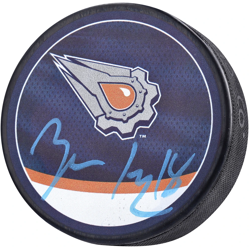Zach Hyman Edmonton Oilers Autographed 2022-23 Reverse Retro Hockey Puck