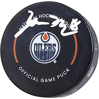 Zach Hyman Edmonton Oilers Autographed Official Game Hockey Puck