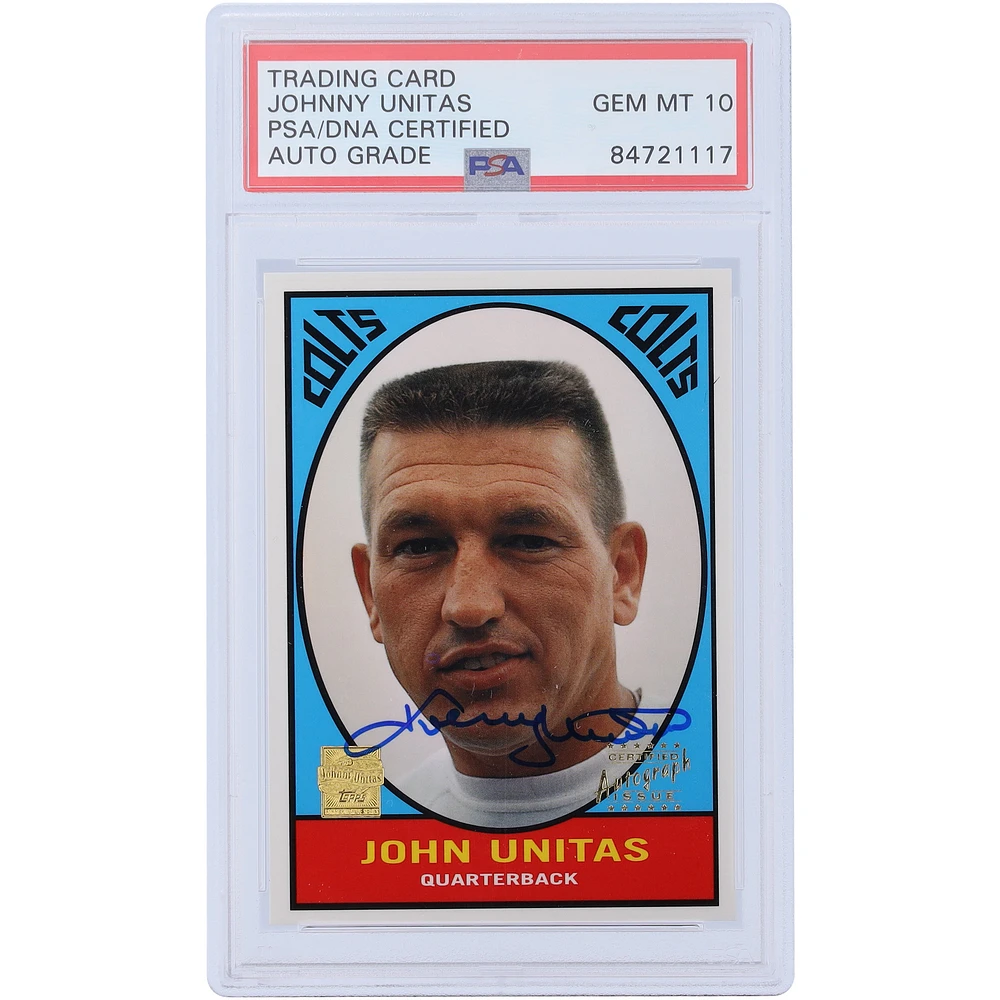 Johnny Unitas Baltimore Colts Autographed 2000 Topps Archives 1967 Reprint #133 PSA Authenticated 10 Card