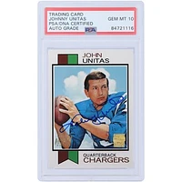 Johnny Unitas San Diego Chargers Autographed 2000 Topps Archives 1973 Reprint #455 PSA Authenticated 10 Card