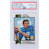 Johnny Unitas San Diego Chargers Autographed 2000 Topps Archives 1973 Reprint #455 PSA Authenticated 10 Card