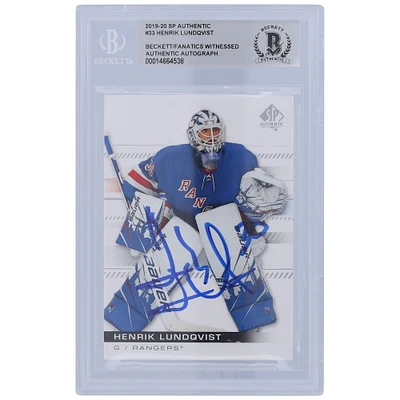 Henrik Lundqvist New York Rangers Autographed 2019-20 Upper Deck SP Authentic #33 Beckett Fanatics Witnessed Authenticated Card