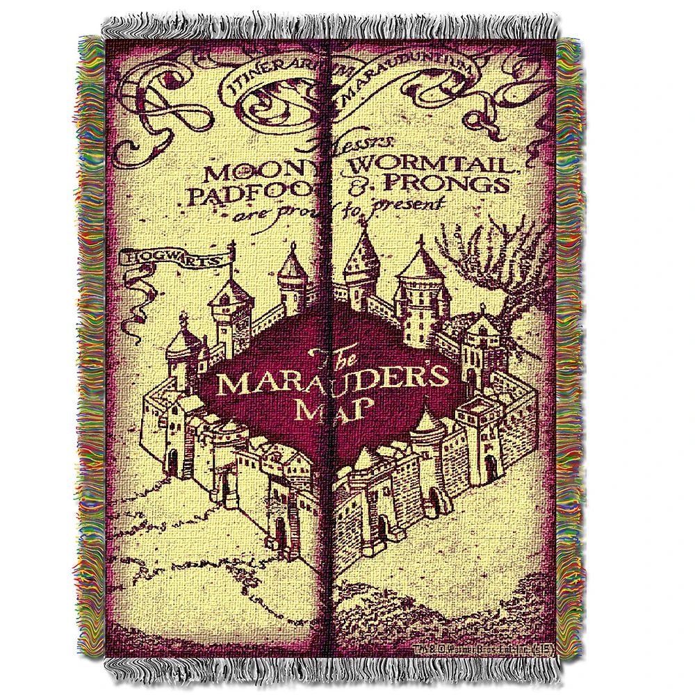 The Northwest Group Harry Potter The Marauders Map 46'' x 60'' Woven Tapestry Throw Blanket