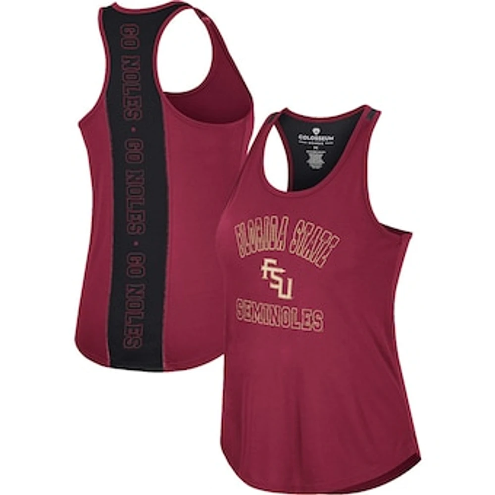 Women's Colosseum Garnet Florida State Seminoles 10 Days Racerback Scoop Neck Tank Top