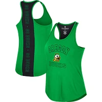 Women's Colosseum Green Oregon Ducks 10 Days Racerback Scoop Neck Tank Top