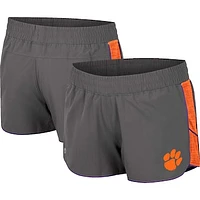 Women's Colosseum Gray Clemson Tigers Pull The Switch Running Shorts