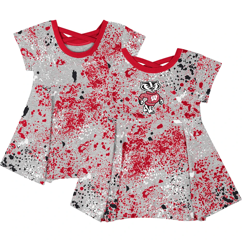 Girls Infant Colosseum Gray Wisconsin Badgers Sweet Pea Dress