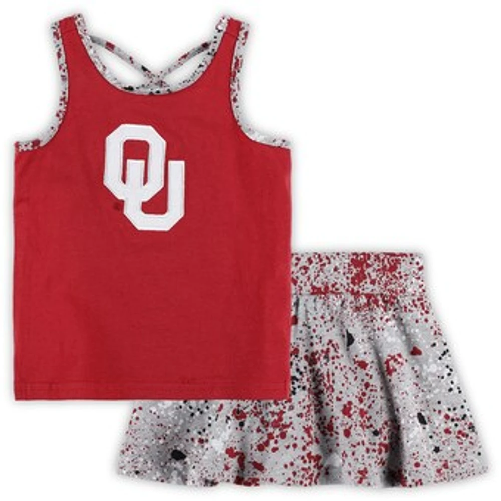 Girls Toddler Colosseum Crimson/Gray Oklahoma Sooners Sweet Pea Tank Top and Skort Set