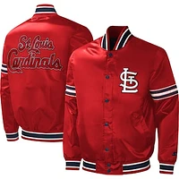 Men's Starter Red St. Louis Cardinals Midfield Satin Full-Snap Varsity Jacket