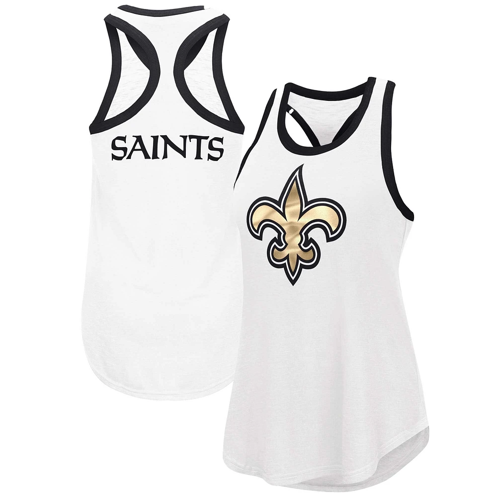 Women's G-III 4Her by Carl Banks White New Orleans Saints Tater Tank Top