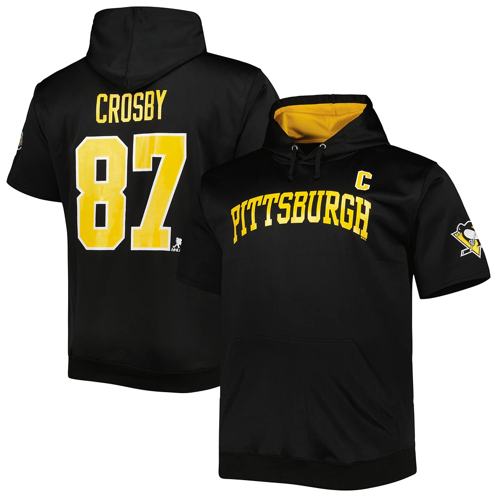 Men's Fanatics Sidney Crosby Black Pittsburgh Penguins Big & Tall Captain Patch Name Number Pullover Hoodie