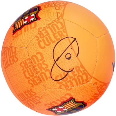 Xavi Barcelona Autographed Nike Orange Soccer Ball