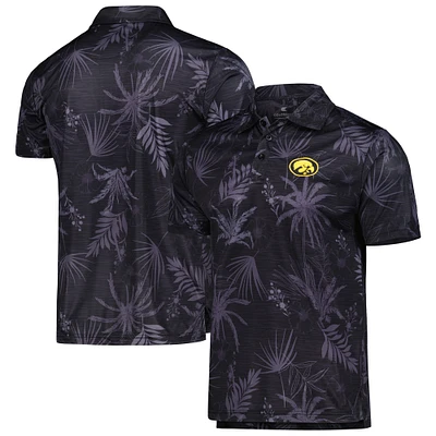 Men's Colosseum Black Iowa Hawkeyes Palms Team Polo