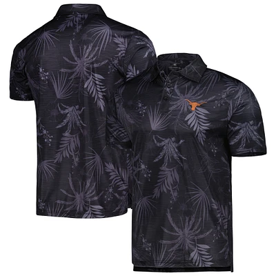 Men's Colosseum Black Texas Longhorns Palms Team Polo